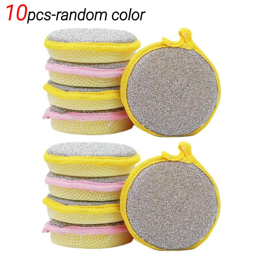 10PCS Double Side Dishwashing Sponge Dish Washing Brush Pan Pot Dish Wash Sponges Household Cleaning Reusable Kitchen Tool