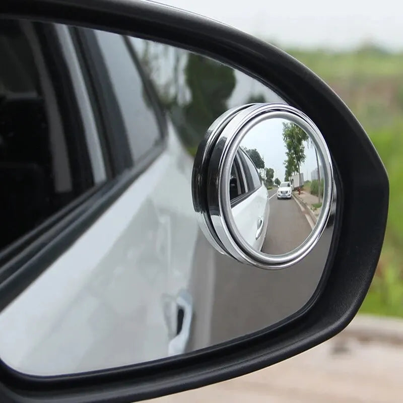 2pcs Car Blind Spot Mirrors – Multifunctional Convex Rearview Rain Cover for Expanded Driving Safety