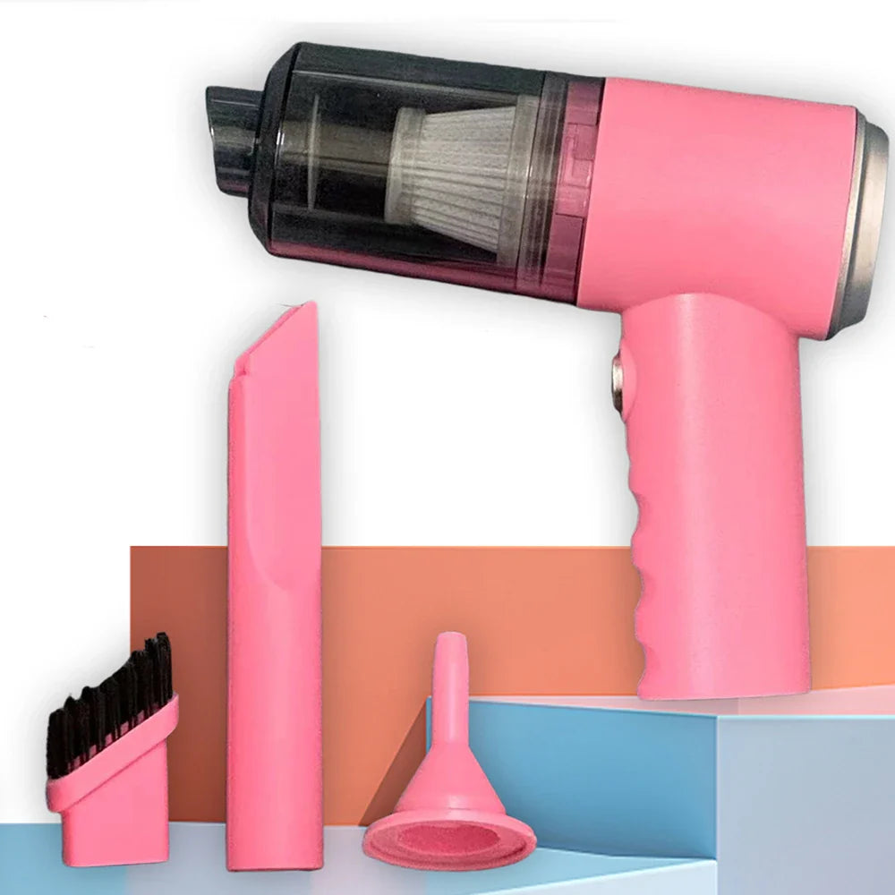 3-in-1 USB Mini Vacuum Cleaner – Suction & Blower Combo for Car & Home Dust Removal