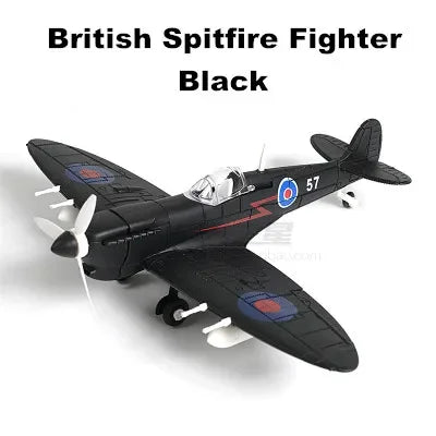 4D DIY Military Airplane Model – WW2 Fighter Building Blocks Set (22cm)