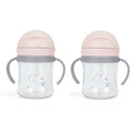 1/2pcs 250ml Pink Baby Drinking Cup Feeding Bottle With Straw Gravity Ball Wide Caliber Drinking Milk Water Bottle With Handle